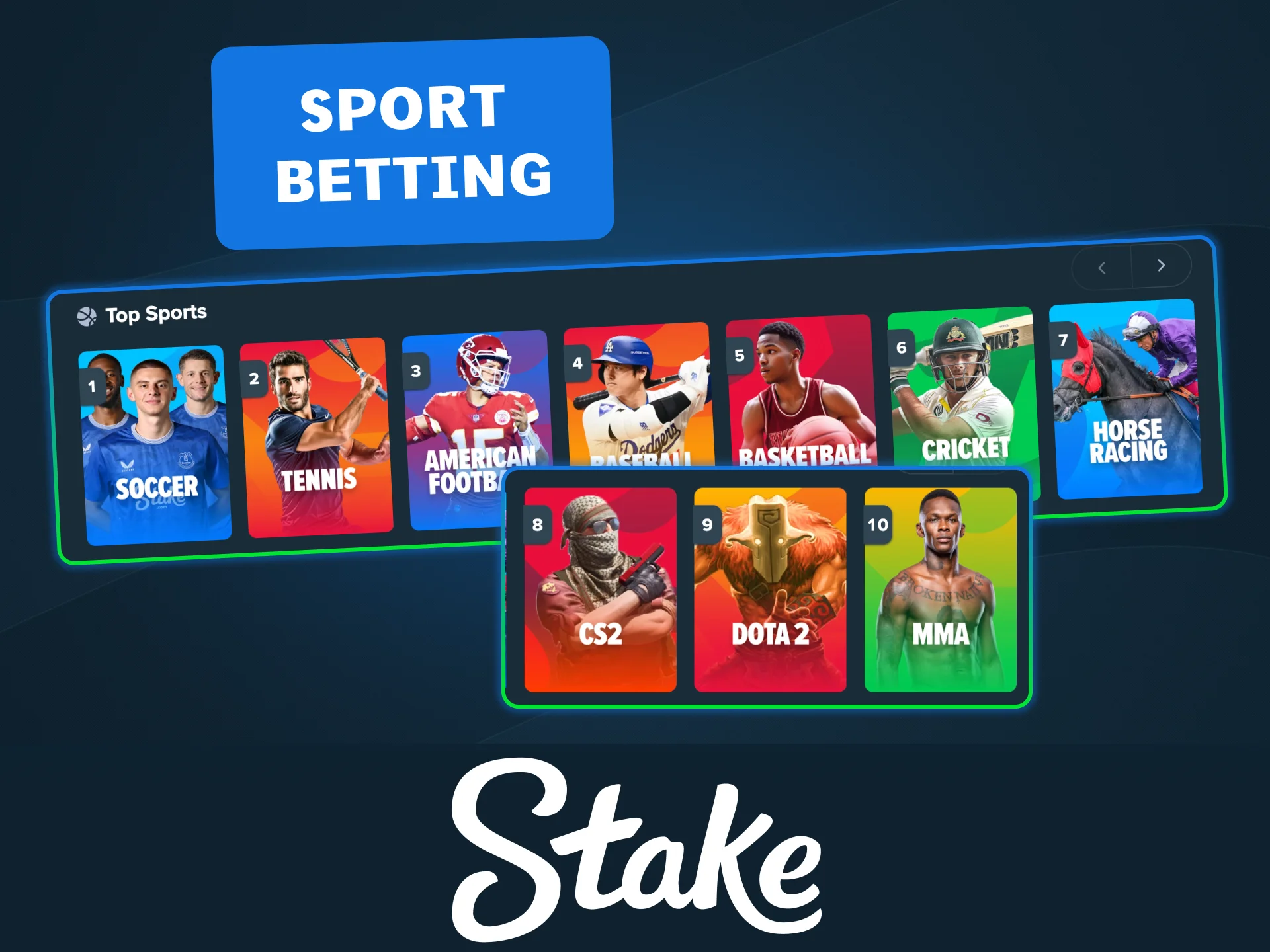 Place bets on football, basketball, and more at Stake Casino safely.