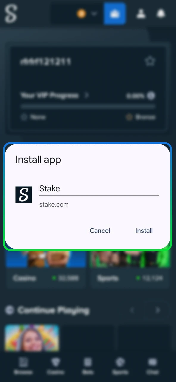 Confirm Stake app installation and tap Add.