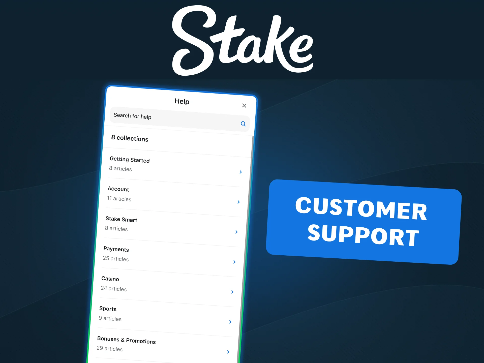 Stake app offers fast and reliable customer service for Canadian players.