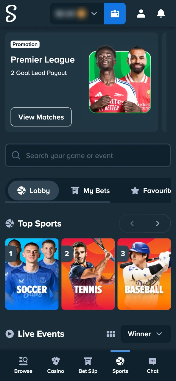 Stake sports betting app lets you wager on football, basketball, tennis, and more.