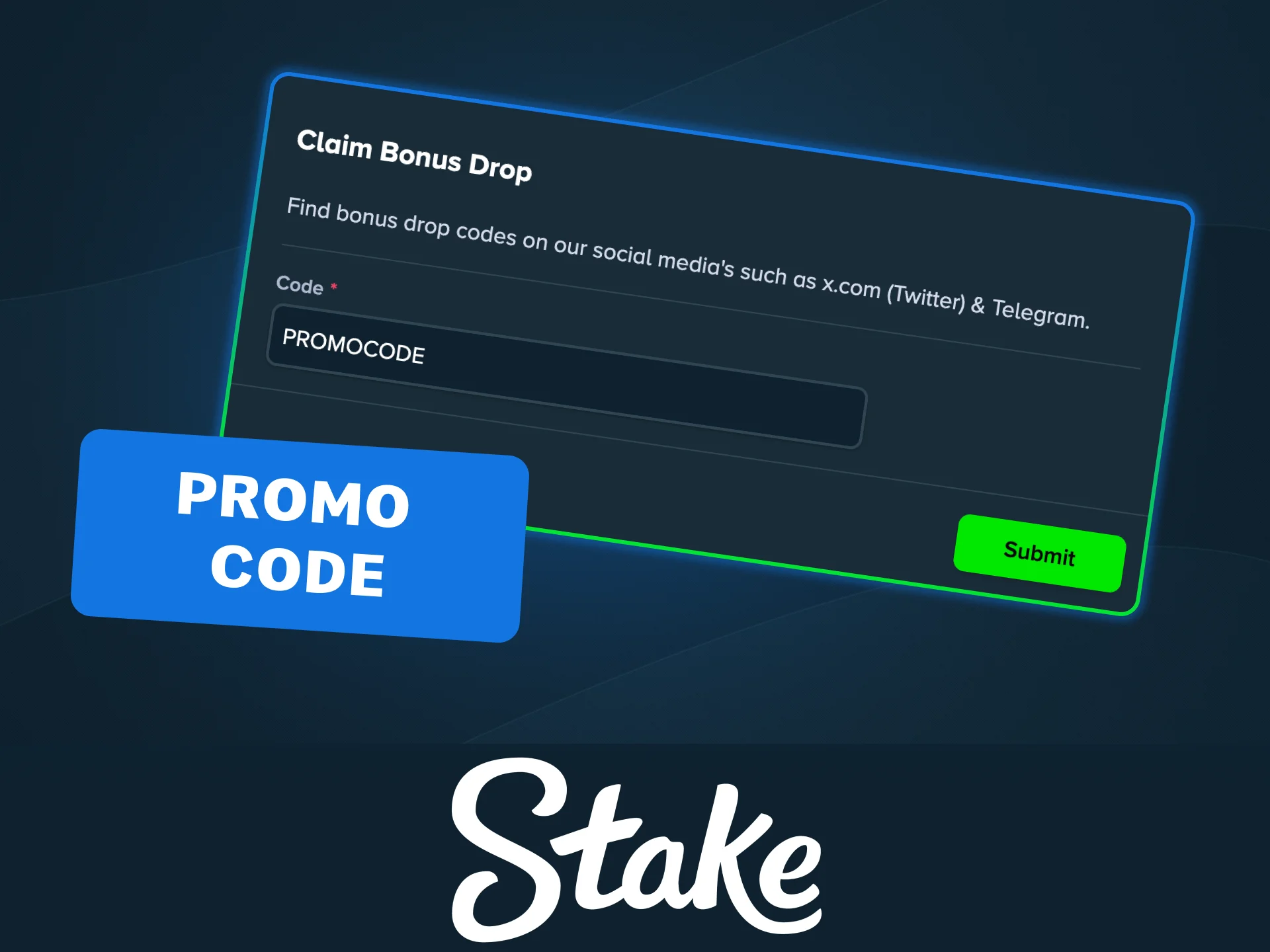 Use a Stake promo code to unlock extra rewards and bonus credits.