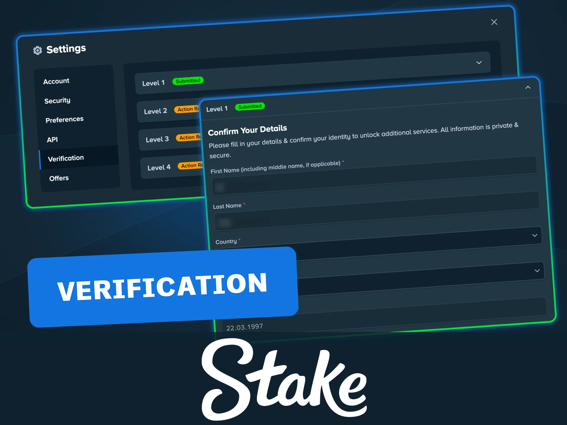 Complete Stake verification to secure your account and unlock full features.