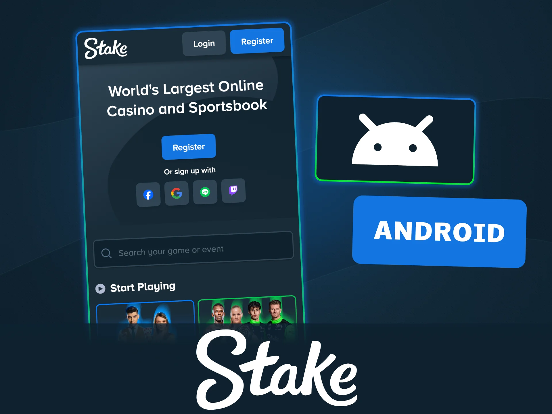 Open Stake on Android by installing the PWA from the browser.