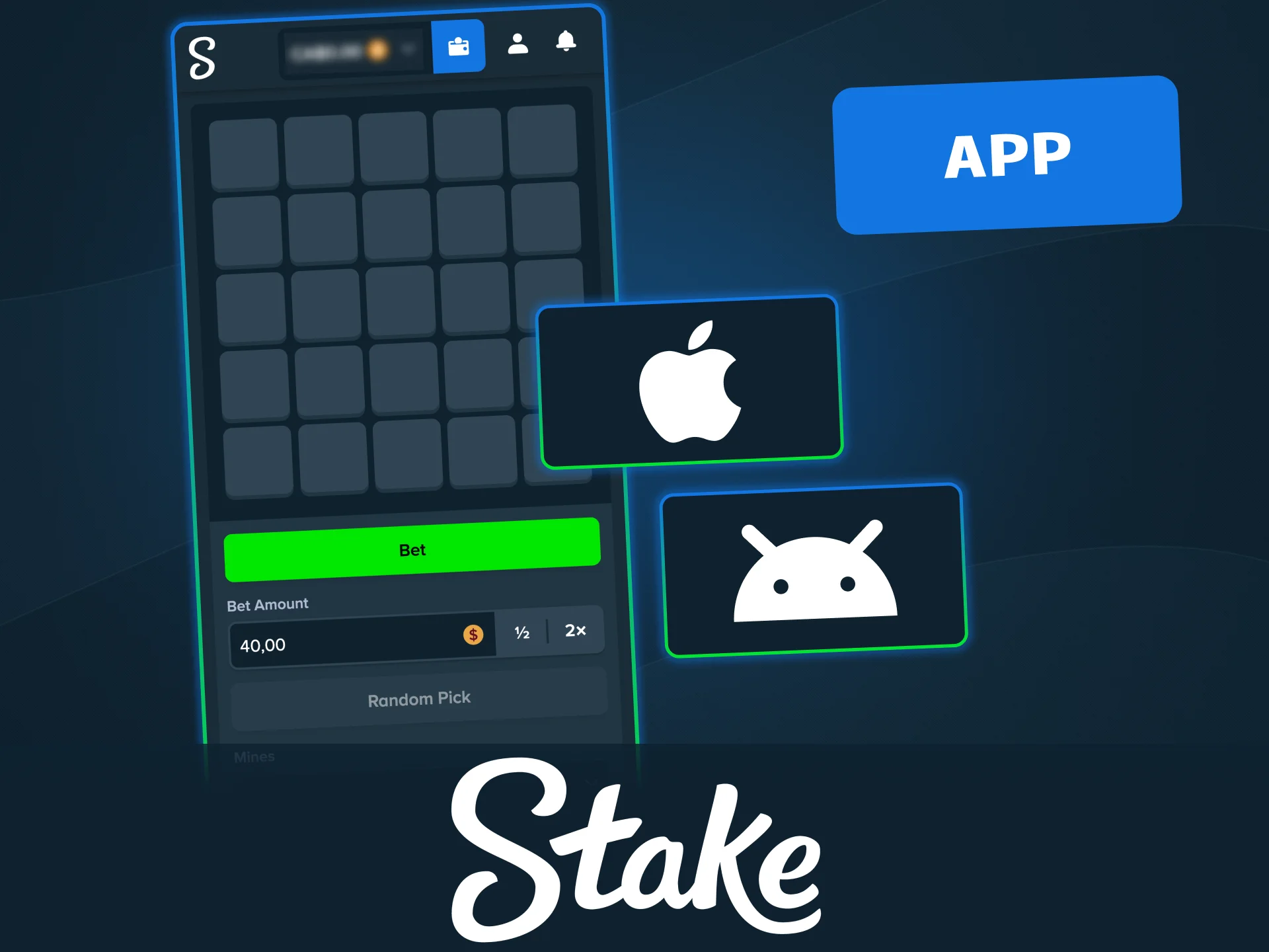 Play Stake Mines on mobile with the free app for fast access anytime.