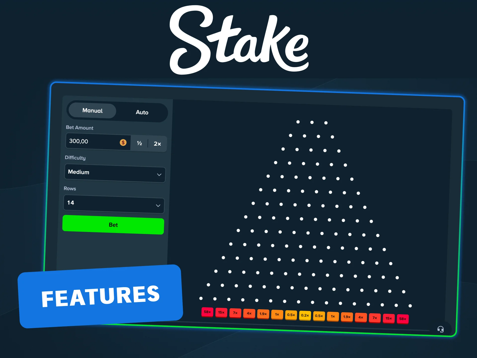 Play Stake Plinko and test new tactics, win with every drop.