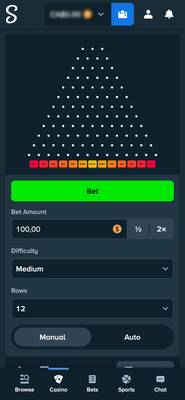 Play Stake Plinko and win real money with every drop.