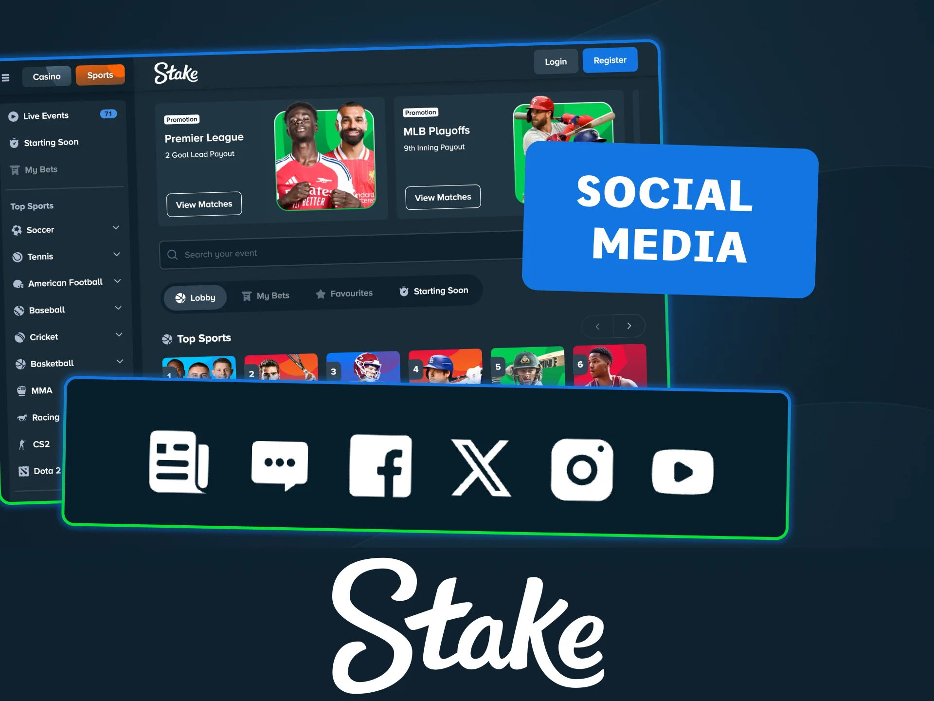 Reach the Stake team directly through social media messaging.