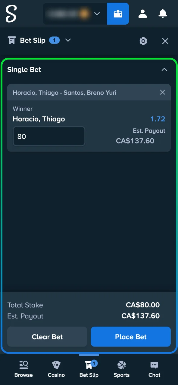 Confirm your bet to place a wager on UFC fight on Stake.