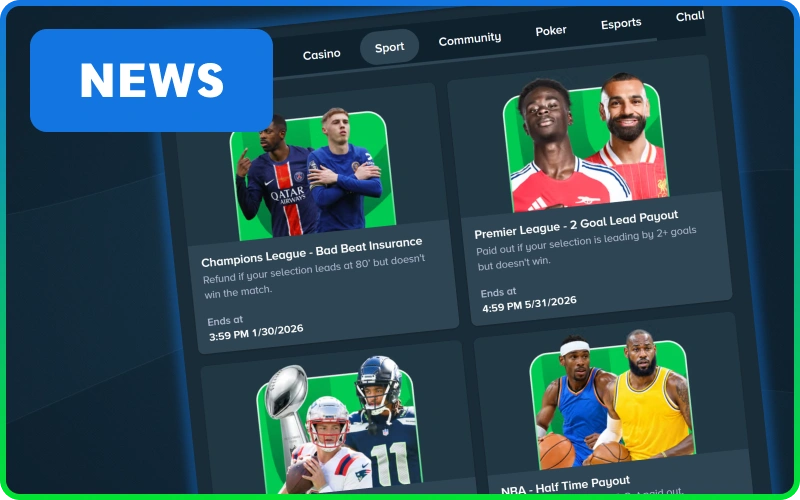 Stay updated with the latest sports news and explore new betting bonuses like Bad Beat Insurance at Stake.