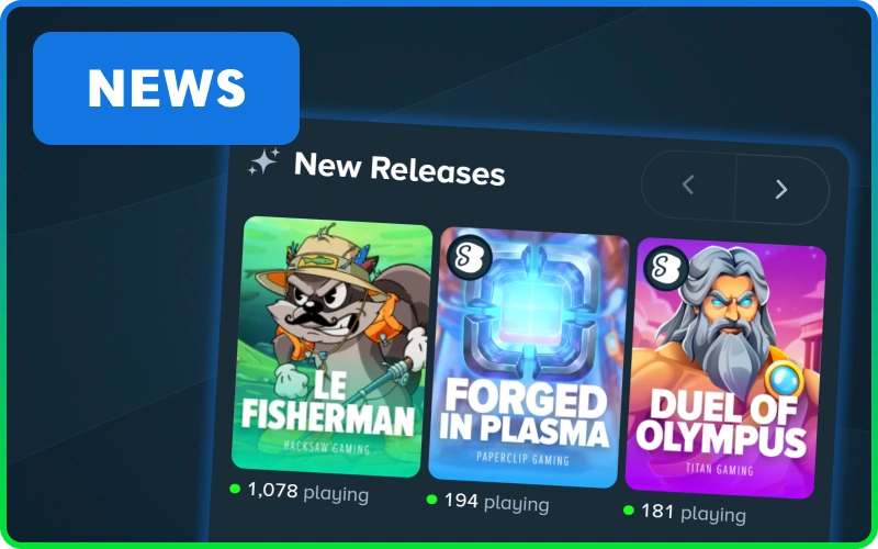 Browse the latest high-quality slot additions and check real-time player counts for new releases at Stake.