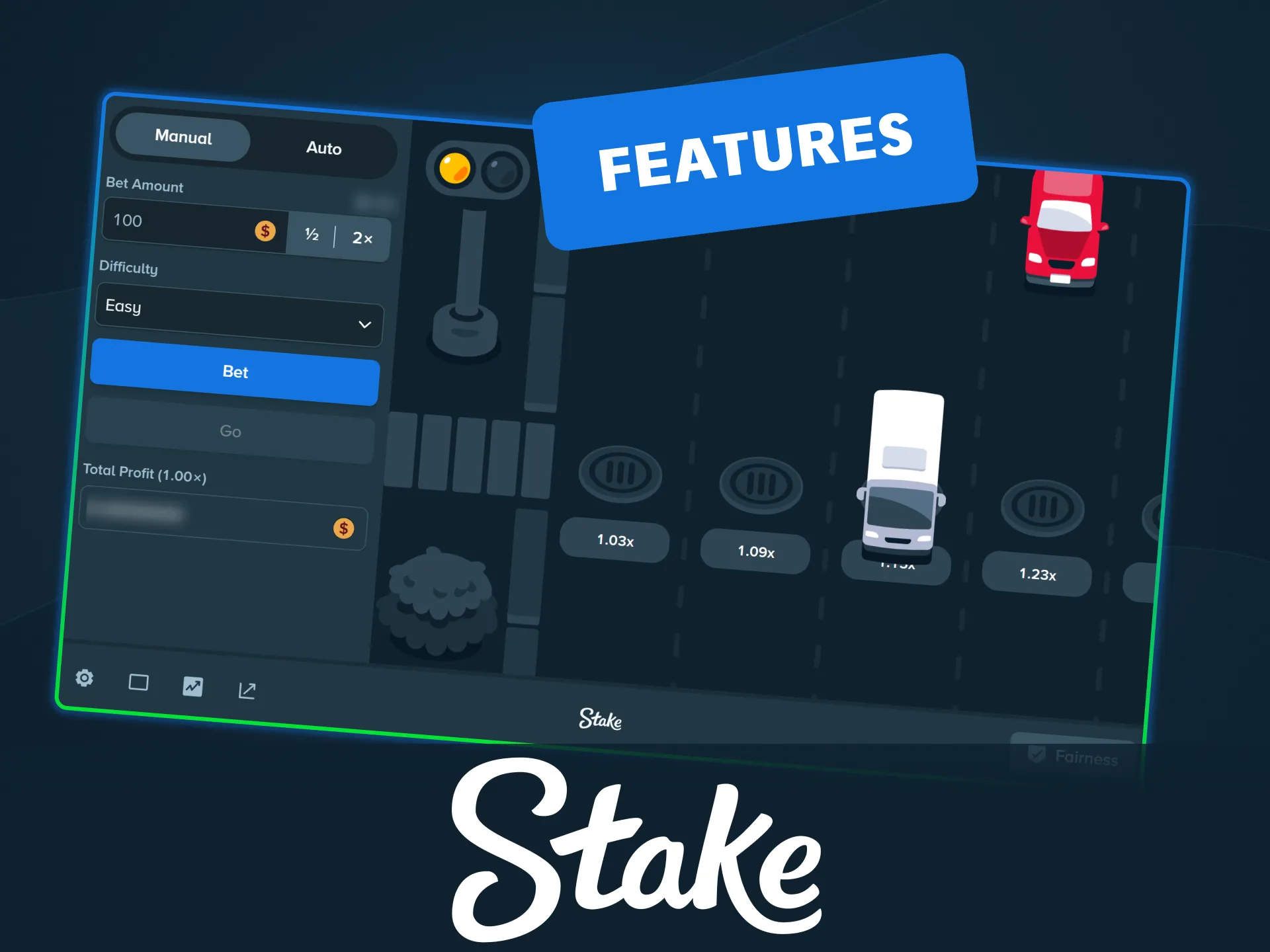 Explore Chicken game features on the Stake official betting platform.
