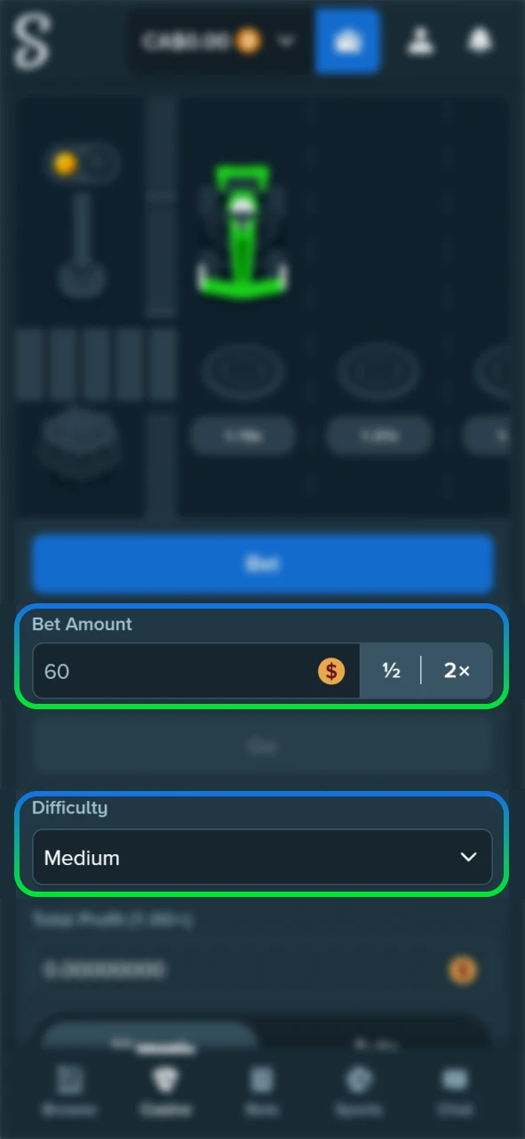 Set your Chicken game stakes on the Stake official portal.