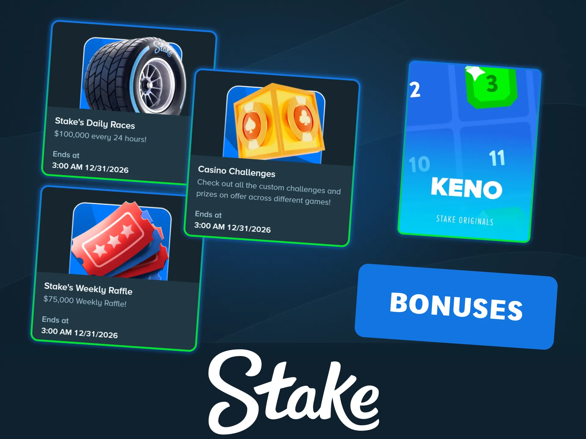 Claim exclusive Keno gaming bonuses on the Stake official site.