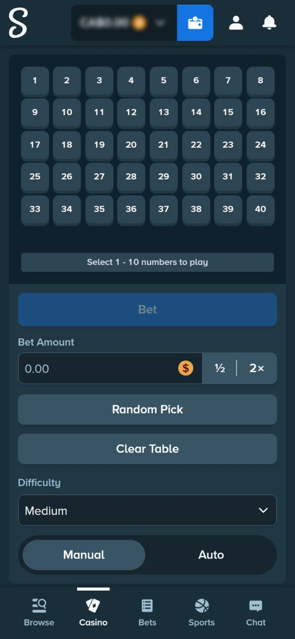 Start your next Keno round on the Stake official site.