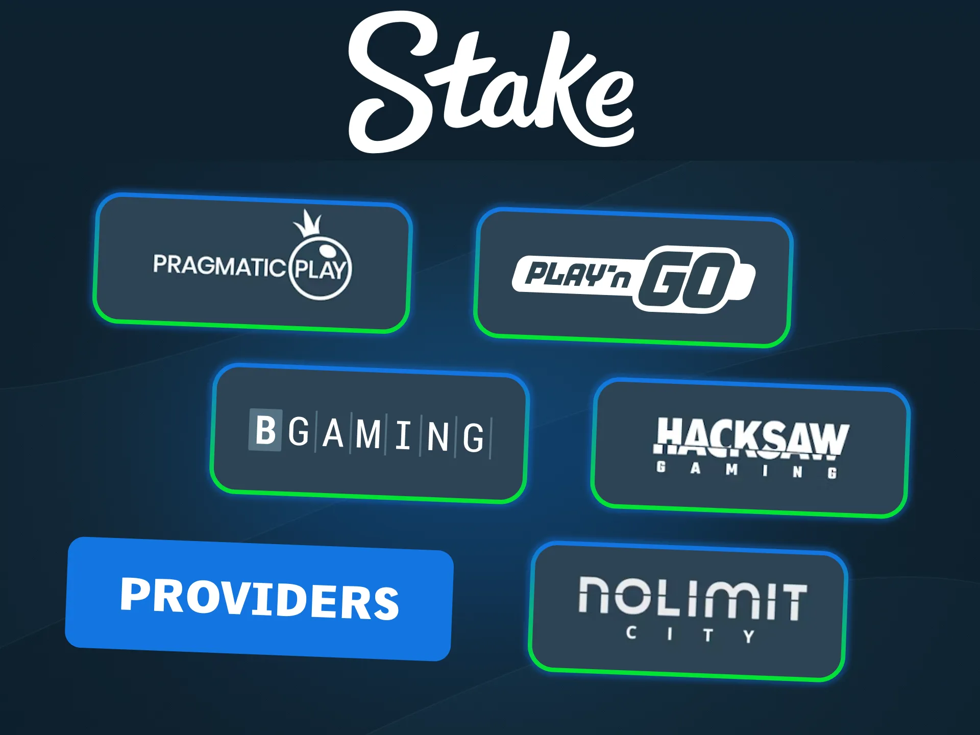 Find top game providers at the Stake official betting site.