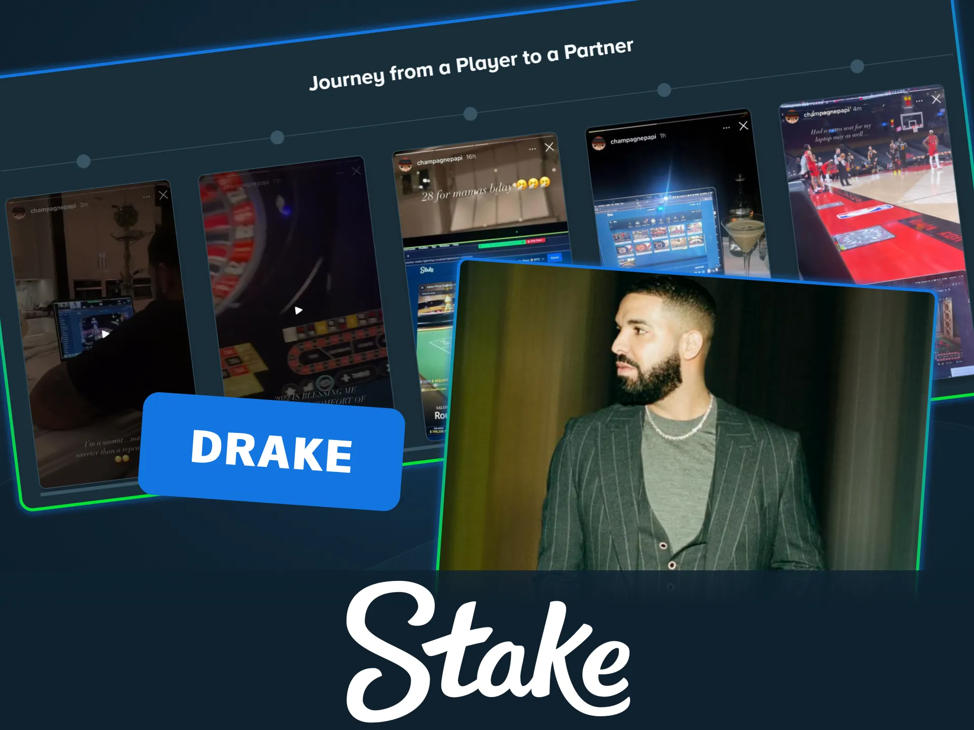 Watch Drake stream live on the Stake official gaming site.